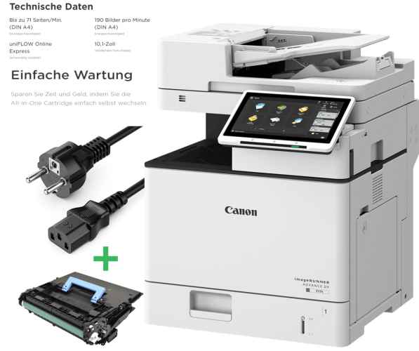 canon, imagerunner, advance, dx, 527i, /, 527, multifunktions-kopierer, schwarz/weiss, netzwerkdrucker, scanner, fax